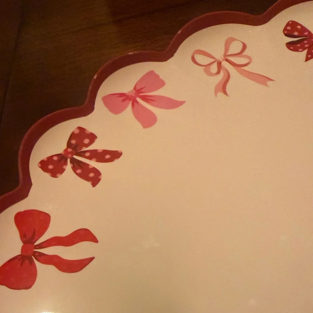 cupcakes & cashmere Pink and Red Bow Melamine Platter - Picture 2 of 2